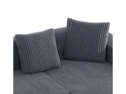 DripeX Grande sofá angular reto modular, de veludo cotelê, com 4 almofadas, montagem não necessária, 261x146x65cm, Cinza^ Sofá