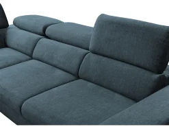Sofá*Vente-unique Grande sofá canto convertível tecido azul-noite - Canto esquerdo - SEPINA de PASCAL MORABITO Azul escuro