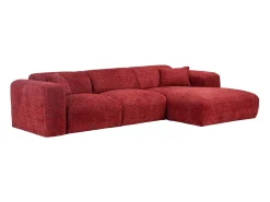 Sofá|Maison Céphy Grande sofá de canto direito em tecido texturizado POGNI da Vermelho