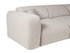 Sofá*Vente-unique Grande sofá de canto direito convertível abertura rápidao colchão 16 cm em tecido mesclado POGNI Bege