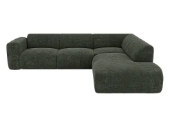 New Maison Céphy Grande sofá de canto direito com encosto chaise longue em tecido mescla POGNI Verde
