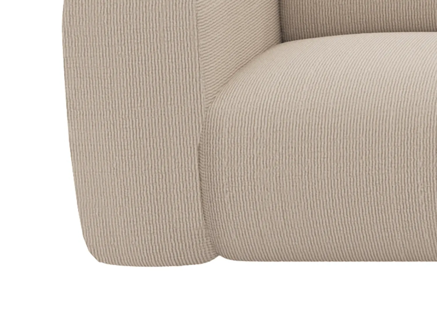 Sofá|Maison Céphy Grande sofá de canto direito com encosto chaise-longue veludo POGNI Bege