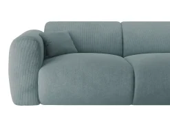 Sofá|Maison Céphy Grande sofá de canto direito em veludo canelado estilo design POGNI da Azul