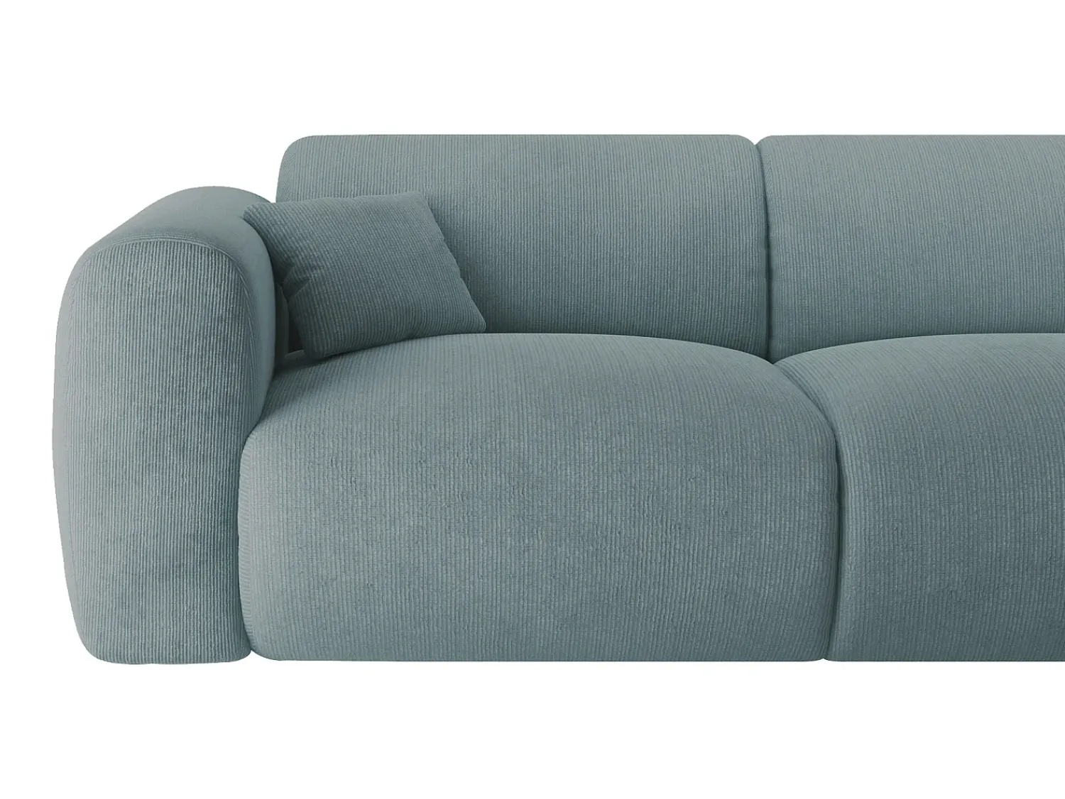 Sofá|Maison Céphy Grande sofá de canto direito em veludo canelado estilo design POGNI da Azul