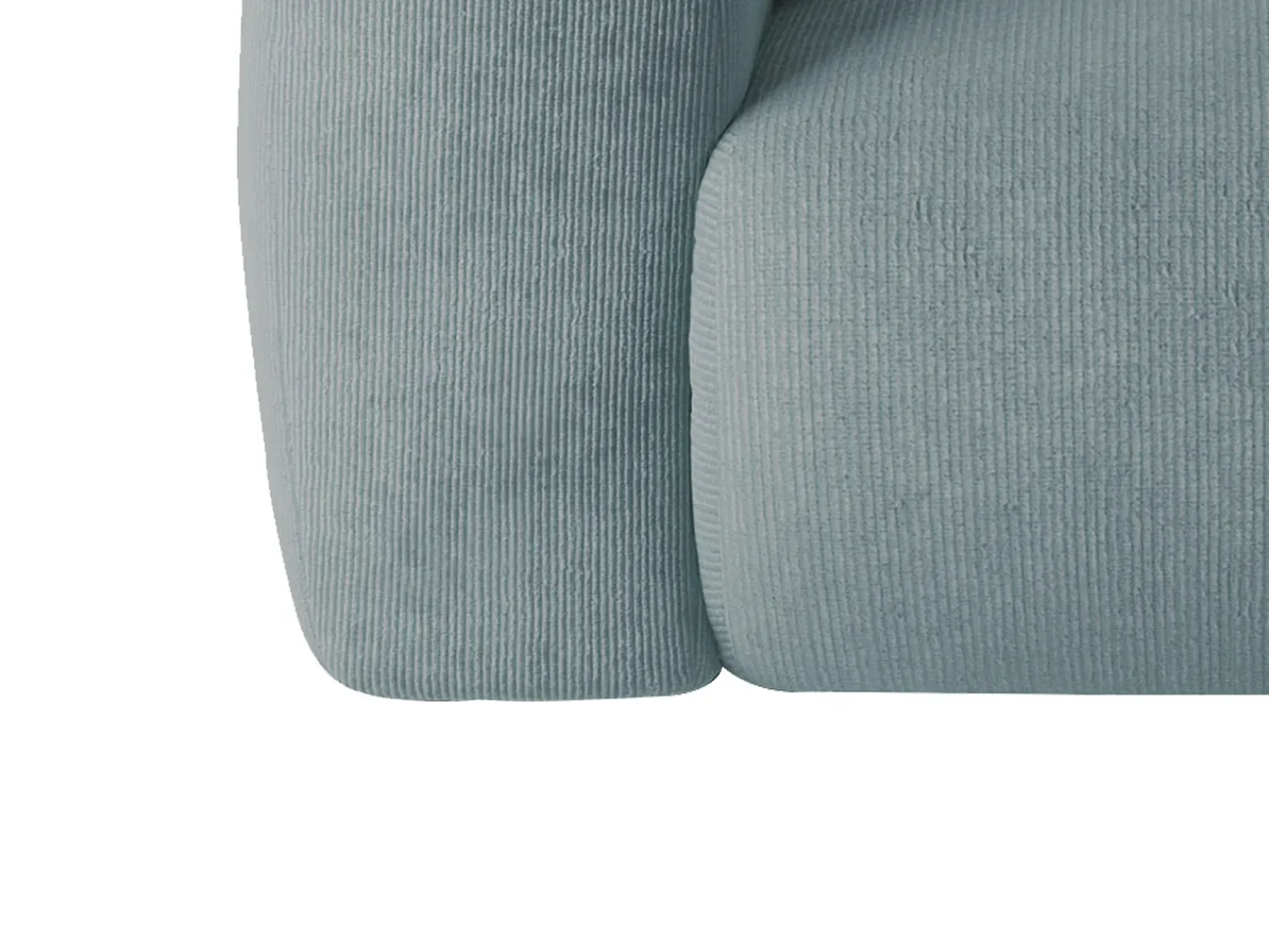 Sofá|Maison Céphy Grande sofá de canto direito em veludo canelado estilo design POGNI da Azul