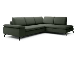 Sofá*Vente-unique Grande sofá de canto direito convertível tecido texturizado ARCHIBALD Verde