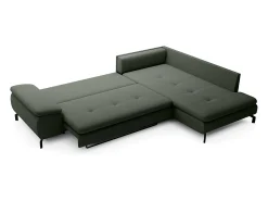 Sofá*Vente-unique Grande sofá de canto direito convertível tecido texturizado ARCHIBALD Verde