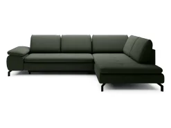 Sofá*Vente-unique Grande sofá de canto direito convertível tecido texturizado ARCHIBALD Verde