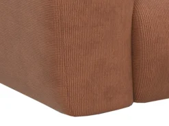 Best Maison Céphy Grande sofá de canto direito veludo canelado POGNI de Terracota