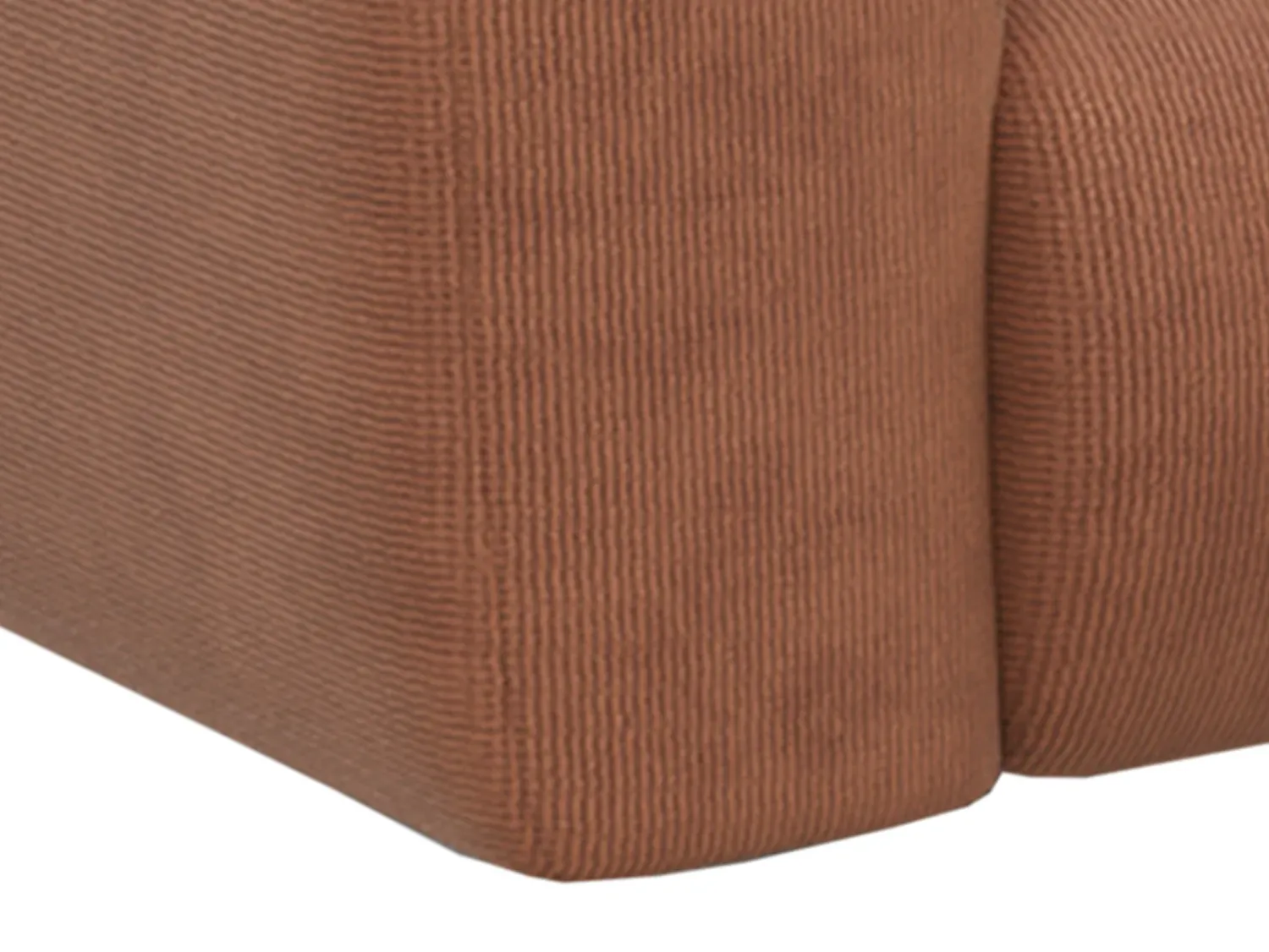 Best Maison Céphy Grande sofá de canto direito veludo canelado POGNI de Terracota