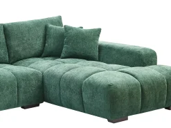 Clearance Vente-unique Grande sofá de canto em tecido texturizado BERENIA Verde