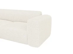 Sofá|Maison Céphy Grande sofá de canto esquerdo com encosto chaise-longue tecido bouclé POGNI Branco