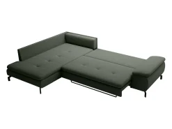 Outlet Vente-unique Grande sofá de canto esquerdo convertível tecido texturizado ARCHIBALD Verde