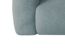 Clearance Maison Céphy Grande sofá de canto esquerdo em veludo canelado estilo design POGNI da Azul