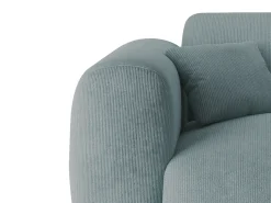 Clearance Maison Céphy Grande sofá de canto esquerdo em veludo canelado estilo design POGNI da Azul