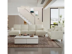 DripeX Grande sofá de canto panorâmico - 4 lugares - chaise longue 109cm - de veludo cotelê - 269x140x86 -^ Sofá