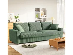 DripeX Grande sofá em veludo canelado com 2 almofadas - - 256 x 89 x 88 cm^ Sofá