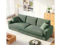 DripeX Grande sofá em veludo canelado com 2 almofadas - - 256 x 89 x 88 cm^ Sofá