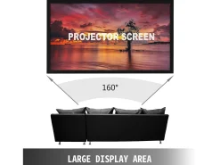 Grande Tela de Projeção HD SucceBuy, 279 cm, Tela de Projetor 16:9, Moldura 3D de Liga de Alumínio, para Projetores de Vídeo Externos e Domésticos^ Móvel De Tv