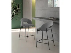 Discount Greta - Banco em tecido - Conjunto de 2 peças Preto