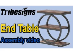 Mesa De Apoio|Tribesigns Guarda - coisas estreita com 3 níveis, Mesa de sala em madeira com estrutura em metal preto, Mesa baixa industrial para sofá Castanho