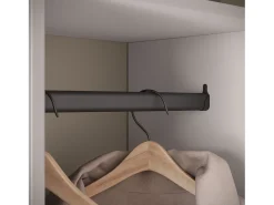 Guarda roupa moderna 90 cm roupeiro de entrada com espelho prateleiras e varão mate caxemira Bege