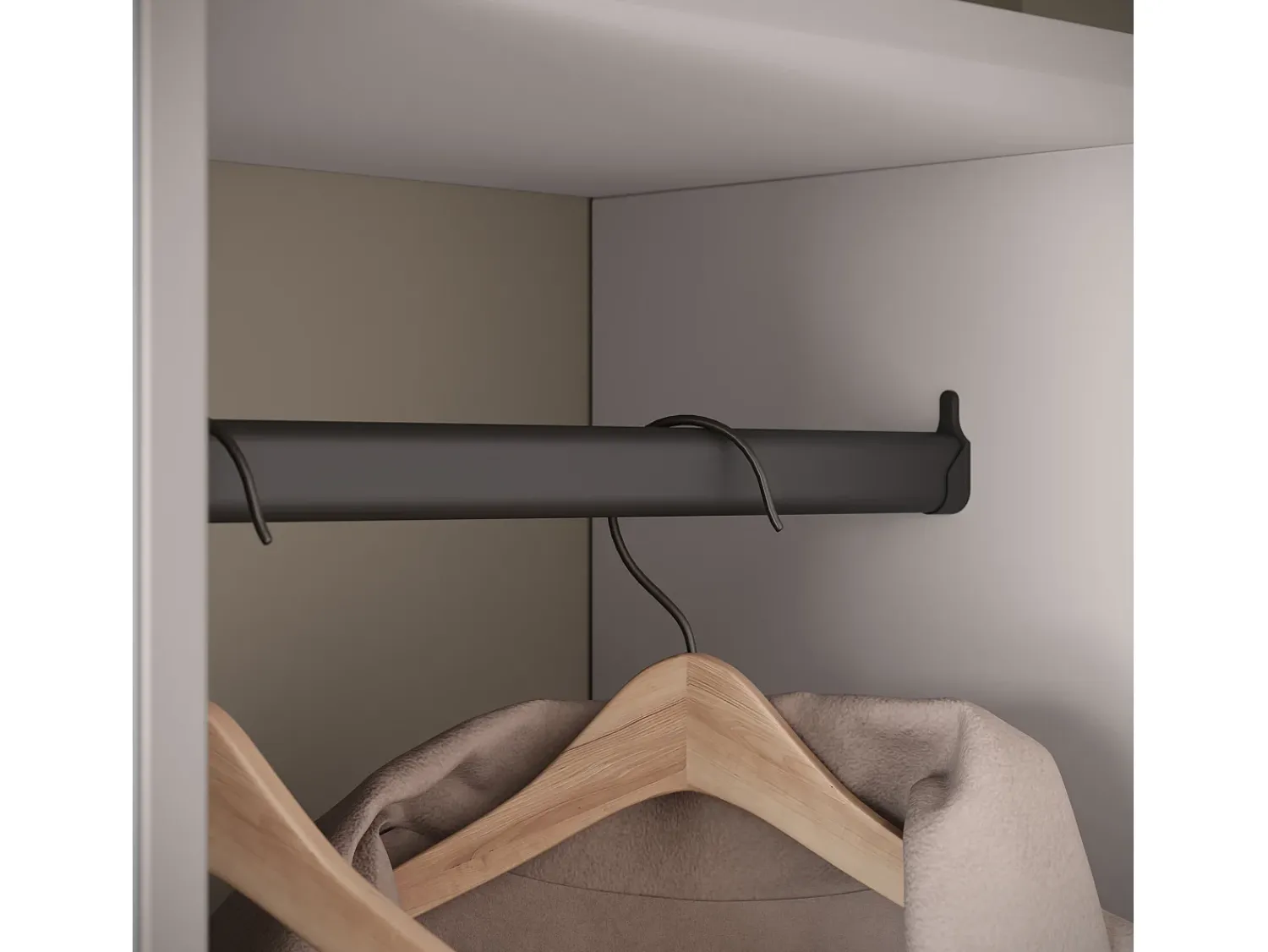Guarda roupa moderna 90 cm roupeiro de entrada com espelho prateleiras e varão mate caxemira Bege