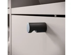 Guarda roupa moderna 90 cm roupeiro de entrada com espelho prateleiras e varão mate caxemira Bege