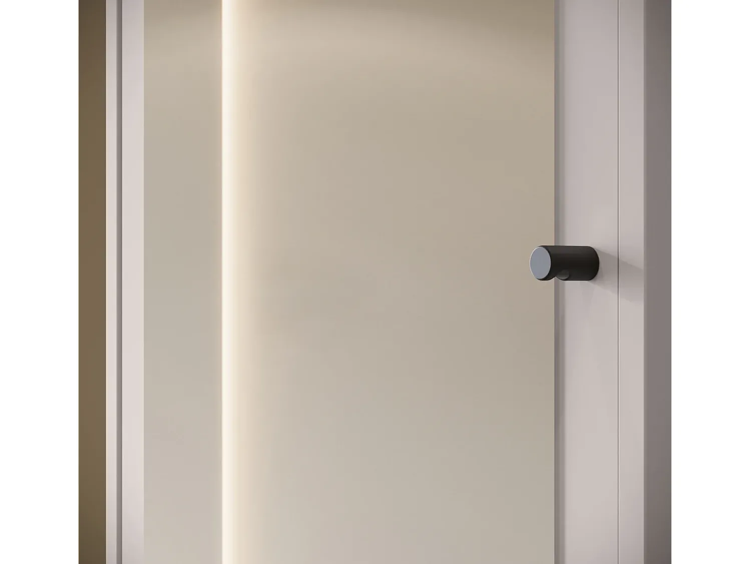 Guarda roupa moderna 90 cm roupeiro de entrada com espelho prateleiras e varão mate caxemira Bege