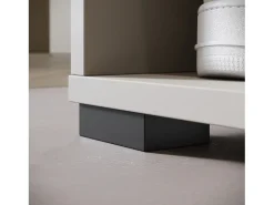 Guarda roupa moderna 90 cm roupeiro de entrada com espelho prateleiras e varão mate caxemira Bege