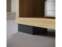 Móvel De Entrada* Guarda roupa moderna 90 cm roupeiro de entrada com espelho prateleiras e varão mate artisan grafite preto Natural claro