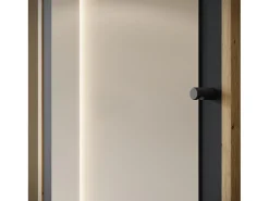 Móvel De Entrada* Guarda roupa moderna 90 cm roupeiro de entrada com espelho prateleiras e varão mate artisan grafite preto Natural claro