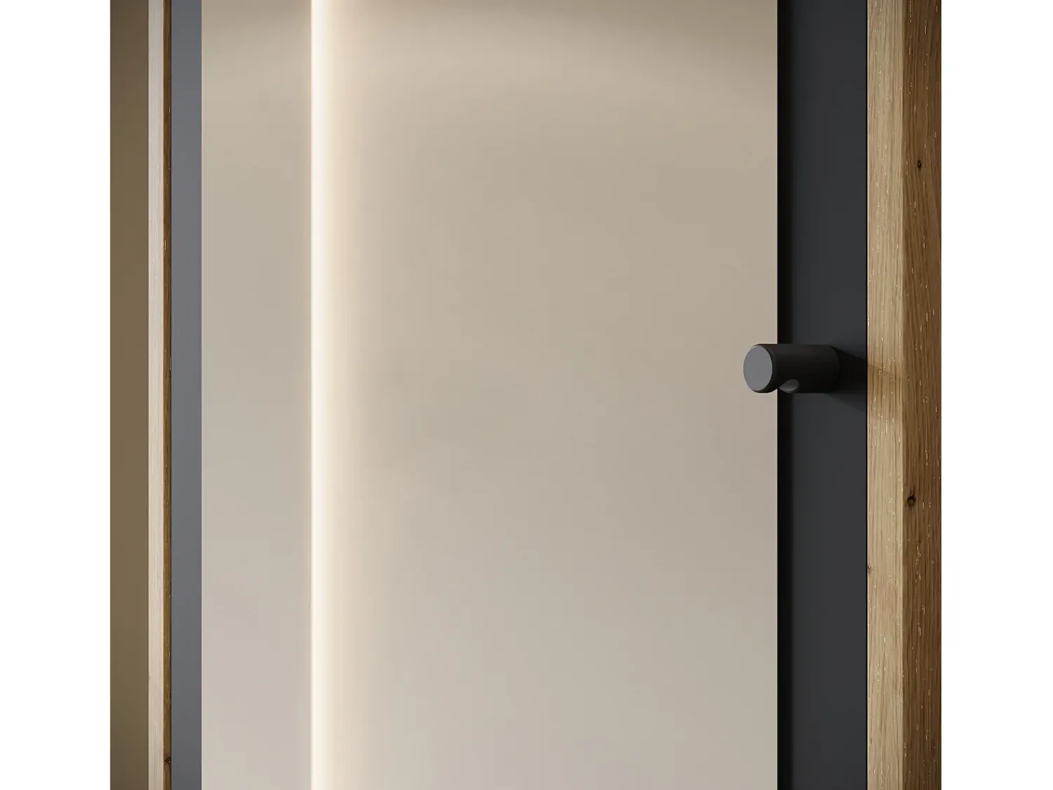 Móvel De Entrada* Guarda roupa moderna 90 cm roupeiro de entrada com espelho prateleiras e varão mate artisan grafite preto Natural claro