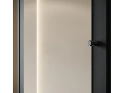 Móvel De Entrada| Guarda roupa moderna 90 cm roupeiro de entrada com espelho prateleiras e varão mate grafite Preto