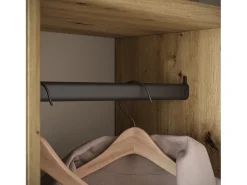 Móvel De Entrada* Guarda roupa moderna 90 cm roupeiro de entrada com espelho prateleiras e varão mate artisan branco Natural claro / Branco