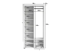 Guarda roupa moderna 90 cm roupeiro de entrada com espelho prateleiras e varão mate^ Móvel De Entrada