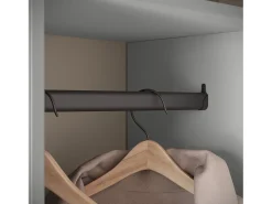 Móvel De Entrada* Guarda roupa moderna 90 cm roupeiro de entrada com espelho prateleiras e varão mate pallad Cinzento