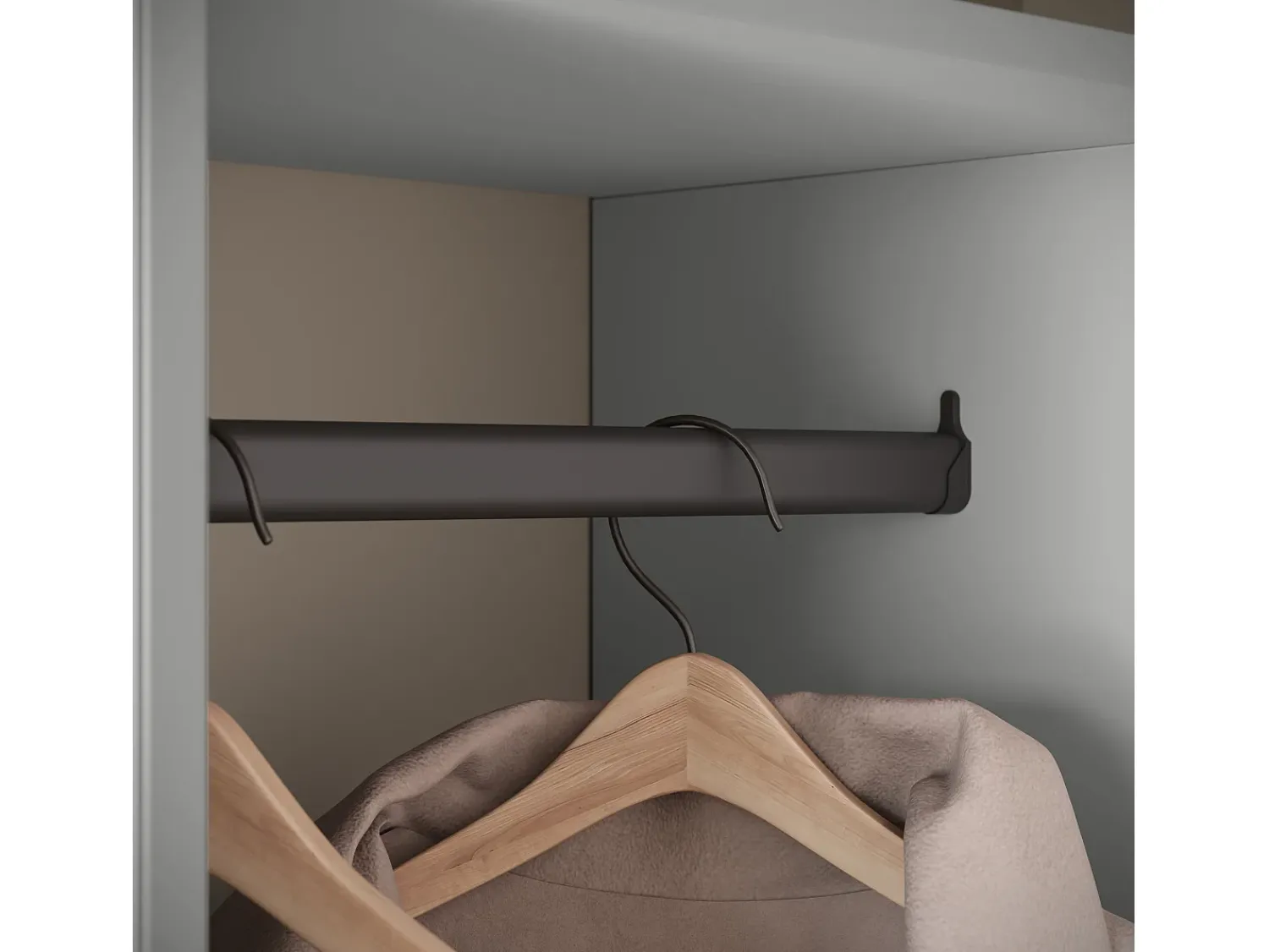 Móvel De Entrada* Guarda roupa moderna 90 cm roupeiro de entrada com espelho prateleiras e varão mate pallad Cinzento