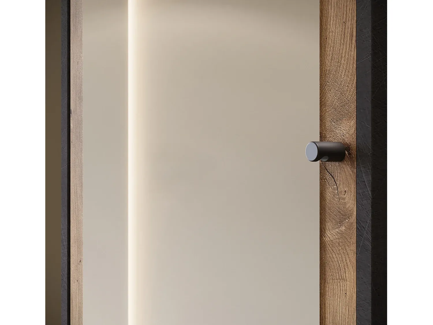 Móvel De Entrada* Guarda roupa moderna 90 cm roupeiro de entrada com espelho prateleiras e varão mate matera kastanien breslau Cinza antracite / Natural escuro
