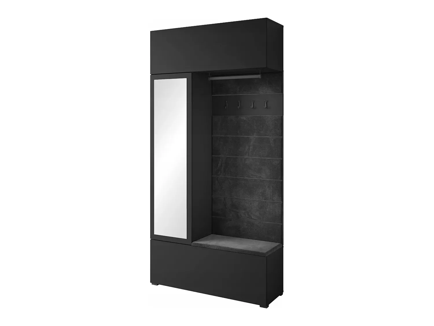Móvel De Entrada* Guarda roupa moderno roupeiro de entrada com espelho assento e prateleiras mate Preto