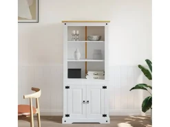 Biblioteca|vidaxl Guarda-louças Corona em pinho mexicano 80x40x170 cm Branco