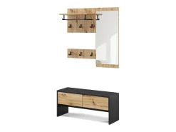 Móvel De Entrada|Vicco Guarda-roupa antracite/artesanal 90x30.1x40 selena Preto