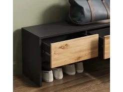 Móvel De Entrada|Vicco Guarda-roupa antracite/artesanal 90x30.1x40 selena Preto