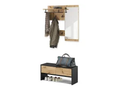 Móvel De Entrada|Vicco Guarda-roupa antracite/artesanal 90x30.1x40 selena Preto