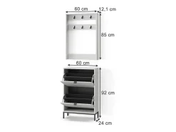 Móvel De Entrada*Vicco Guarda-roupa 60x24x92 eliza Branco