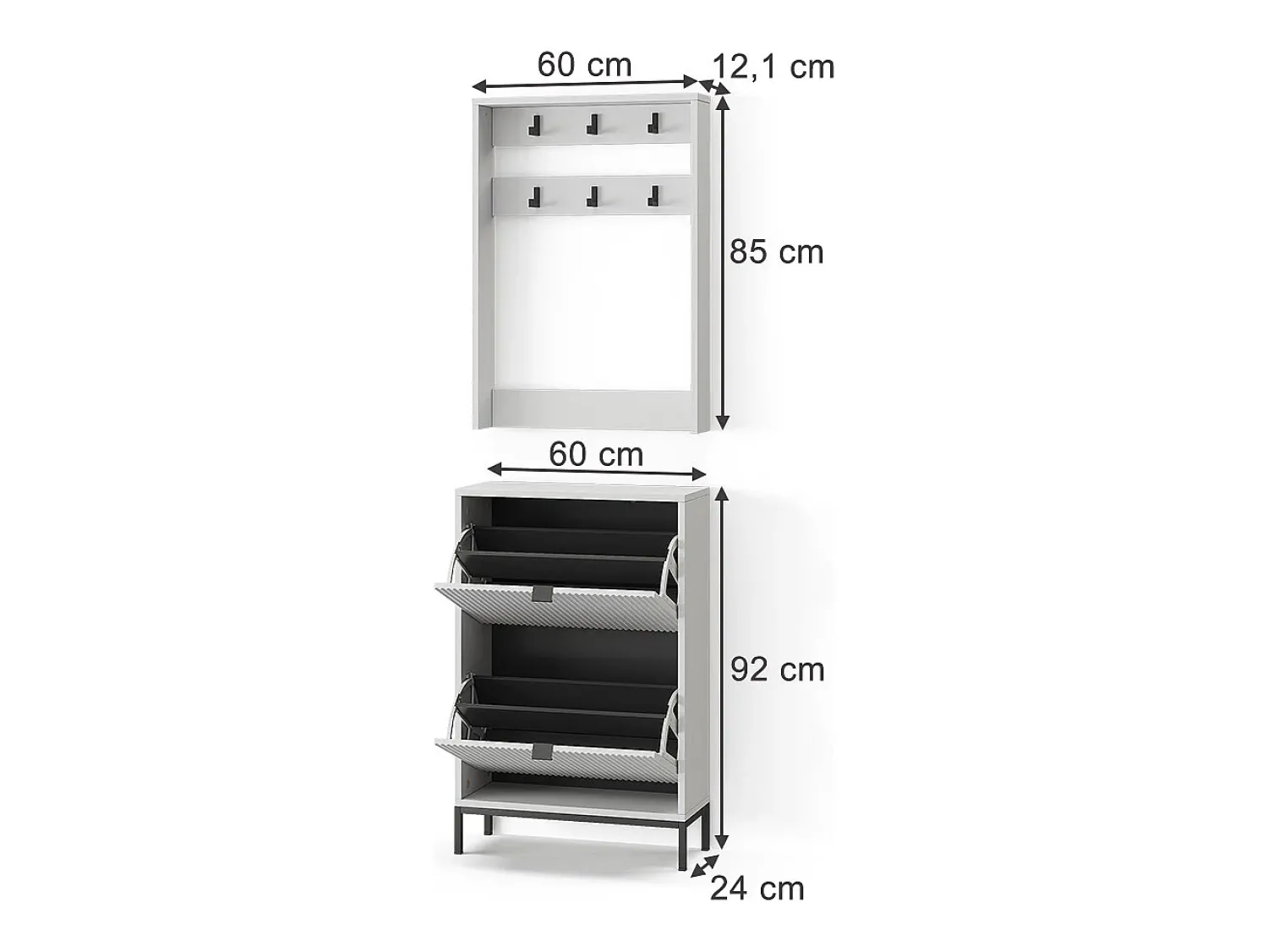 Móvel De Entrada*Vicco Guarda-roupa 60x24x92 eliza Branco