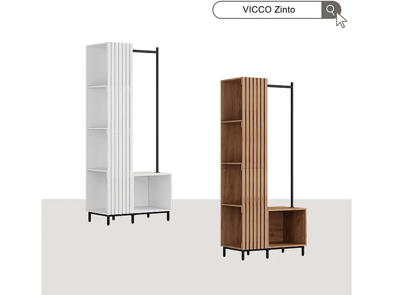 Móvel De Entrada*Vicco Guarda-roupa 80x45x187 zinto Branco