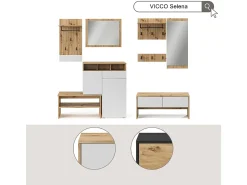 Móvel De Entrada*Vicco Guarda-roupa /artesanal 90x30.1x40 selena Branco