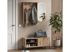 Móvel De Entrada*Vicco Guarda-roupa carvalho viking 100x40x45 eliza Natural escuro