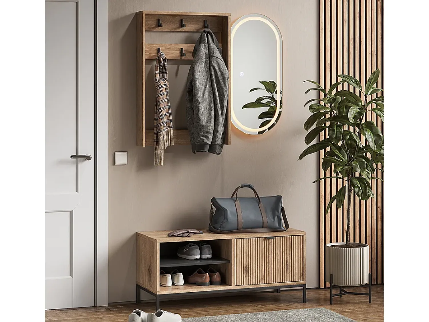 Móvel De Entrada*Vicco Guarda-roupa carvalho viking 100x40x45 eliza Natural escuro